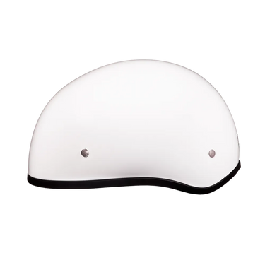 Daytona Skull Cap Half Shell Motorcycle Helmet - Beanie Style - Hi-Gloss White | DOT Approved