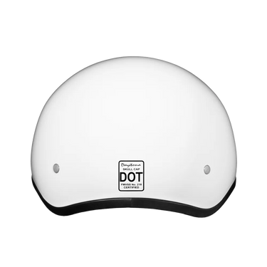 Daytona Skull Cap Half Shell Motorcycle Helmet - Beanie Style - Hi-Gloss White | DOT Approved
