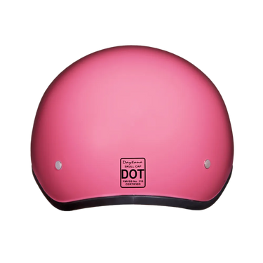 Daytona Skull Cap Half Shell Motorcycle Helmet - Beanie Style - Hi-Gloss Pink | DOT Approved