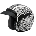 Daytona Cruiser Open Face Motorcycle Helmet - Visor & Graphics - Graffiti | DOT Approved