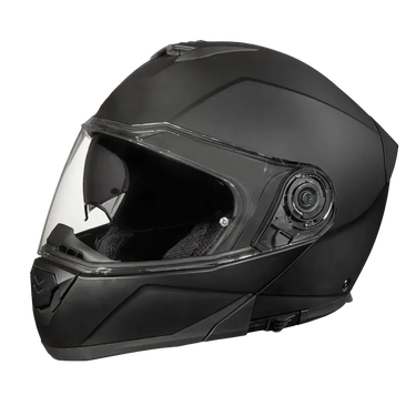 Daytona Glide Modular Motorcycle Helmet Bluetooth Ready, Dual Visor Dull Black in black