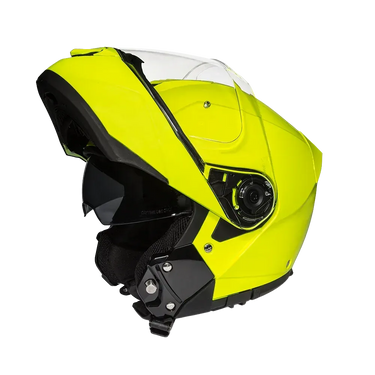 Daytona Glide Modular Motorcycle Helmet Bluetooth Ready, Dual Visor Fluorescent Yellow in yellow