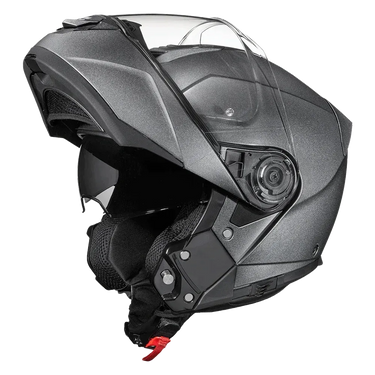 Daytona Glide Modular Motorcycle Helmet Bluetooth Ready, Dual Visor Gun Metal Grey Metallic in grey