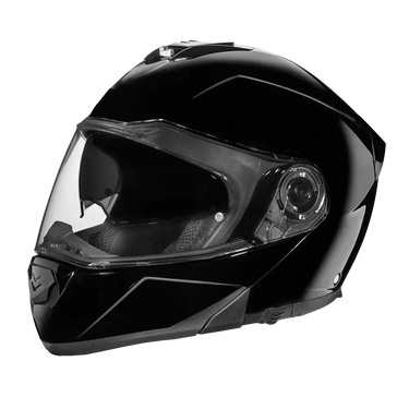 Daytona Glide Modular Motorcycle Helmet Bluetooth Ready, Dual Visor Hi-Gloss Black in black