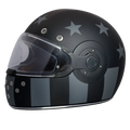 Daytona Retro Full Face Motorcycle Helmet: Vintage Style - Captain America Stealth | DOT Approved