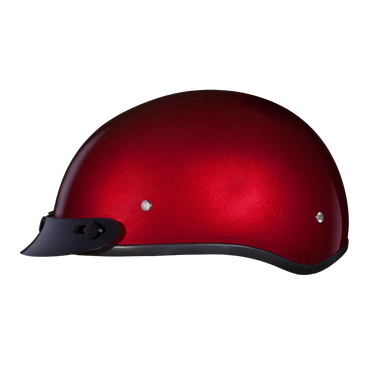 Daytona Skull Cap Half Shell Motorcycle Helmet Beanie Style Black Cherry in black