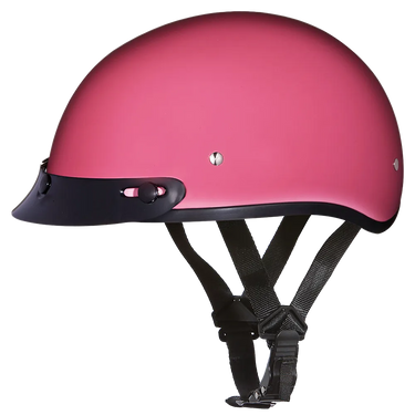 Daytona Skull Cap Half Shell Motorcycle Helmet Beanie Style Hi-Gloss Pink in pink — view 1 of 8