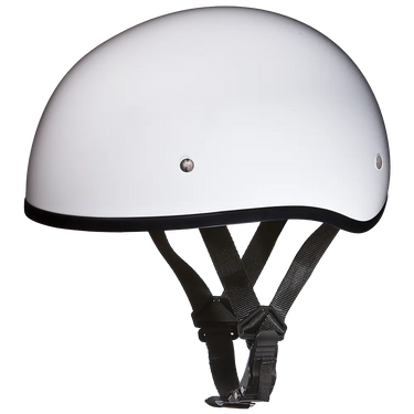 Daytona Skull Cap Half Shell Motorcycle Helmet Beanie Style Hi-Gloss White in white — view 1 of 11