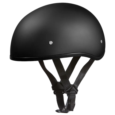 Daytona Skull Cap Half Shell Motorcycle Helmet Beanie Style No Visor Dull Black in black