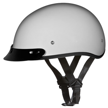 Daytona Skull Cap Half Shell Motorcycle Helmet Beanie Style Pearl White in white