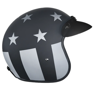 Daytona Cruiser Open Face Motorcycle Helmet - Visor & Graphics - Captain America Stealth | DOT Approved