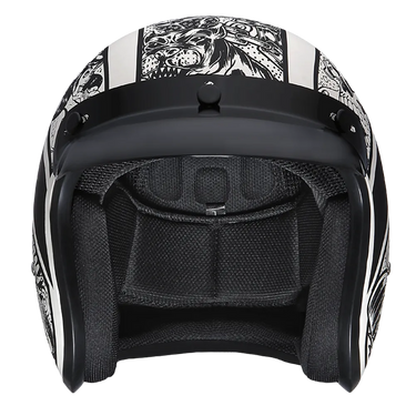 Daytona Cruiser Open Face Motorcycle Helmet - Visor & Graphics - Graffiti | DOT Approved