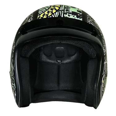 Daytona Cruiser Open Face Motorcycle Helmet - Visor & Graphics - Money | DOT Approved