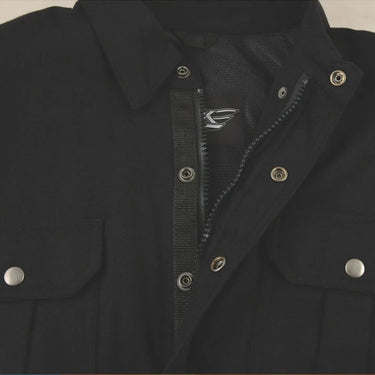 Defender Mens Black Armored Flannel in black flannel, a riding flannel — view 3 of 4