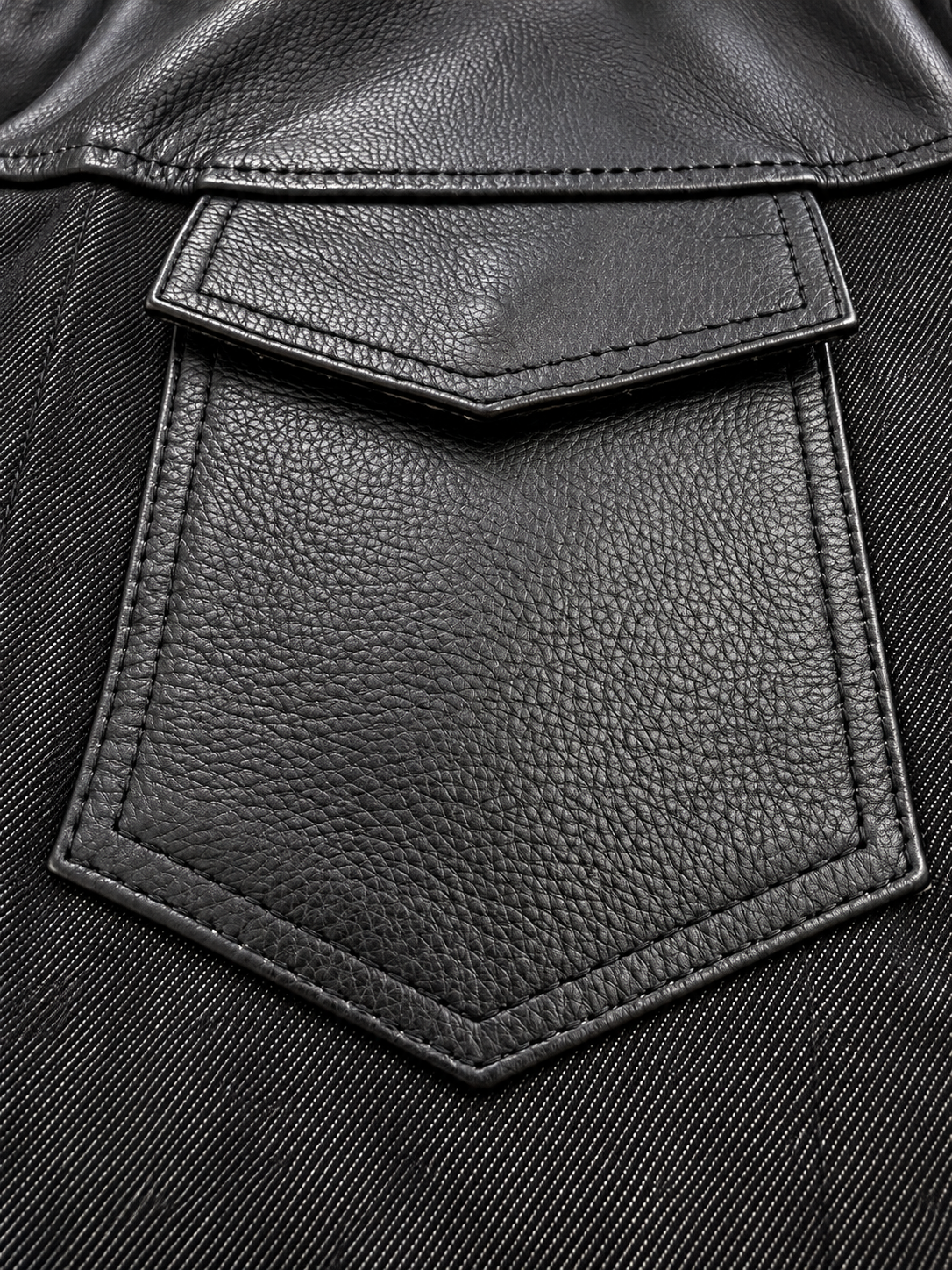 Zippered leather cuffs — adjustable wrist openings
