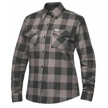 Derringer Black and Gray Womens Flannel Shirt in black flannel, a ladies flannel