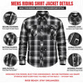 Derringer 'Street Guard' Men's Heavy Duty Flannel Riding Shirt Jacket- Final Sale Ships Same Day