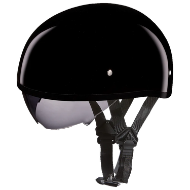 D.O.T. Daytona Skull Cap W/ Inner Shield Hi-Gloss Black in black, a daytona skull cap - inner shield