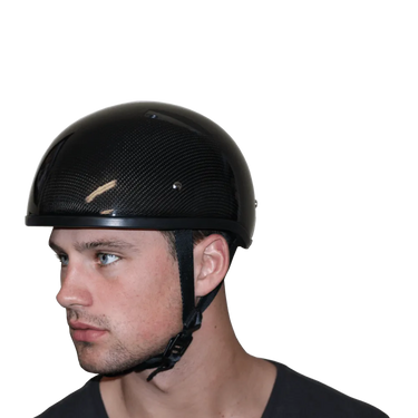 D.O.T. Daytona Skull Cap W/O Visor Grey Carbon Fiber in grey, a daytona skull cap - carbon fiber — view 2 of 10