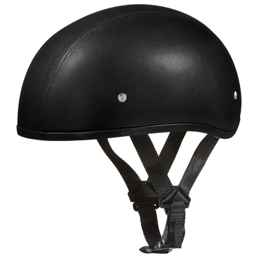 D.O.T. Daytona Skull Cap W/O Visor Leather Covered in leather, a daytona skull cap - leather