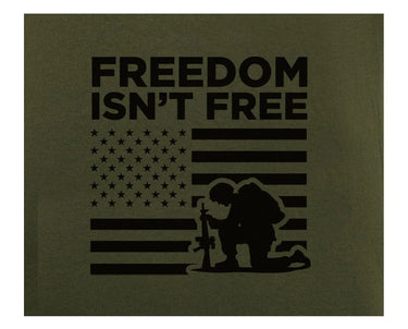 Lifestyle view of Freedom Isn't Free T-Shirt by Rothco, showing rear panel detail