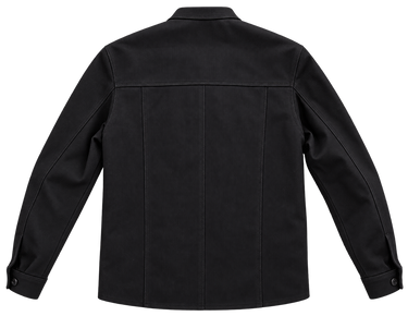 Hillside USA black canvas riding shirt jacket, back view