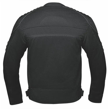 Alternate angle of Hurricane - Mens Textile Mesh Motorcycle Jacket, highlighting construction detail
