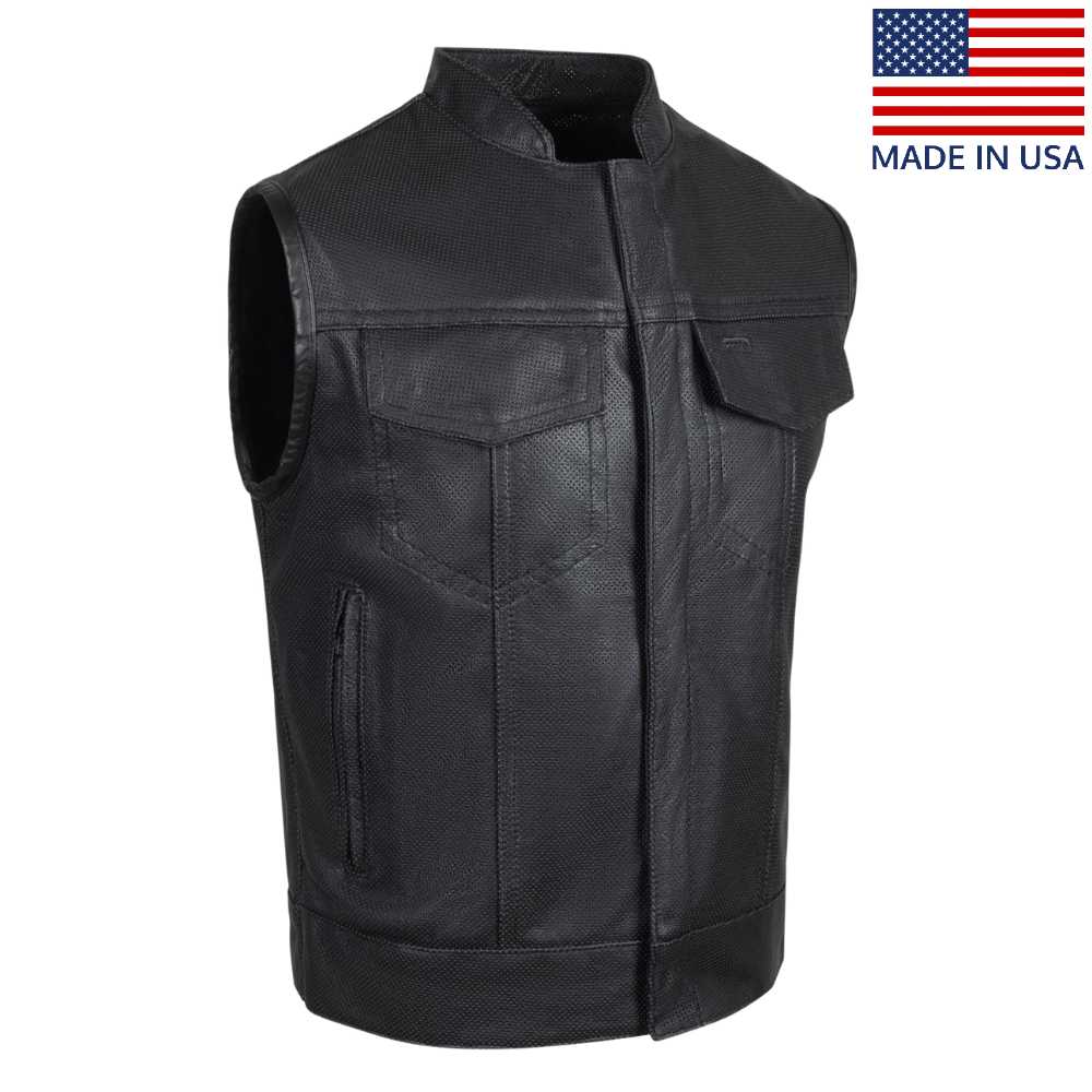 Legendary 'Holy Ghost' Club Style Perforated Leather Biker Vest – Legendary  USA