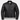 Black leather jacket with zippers on a white background