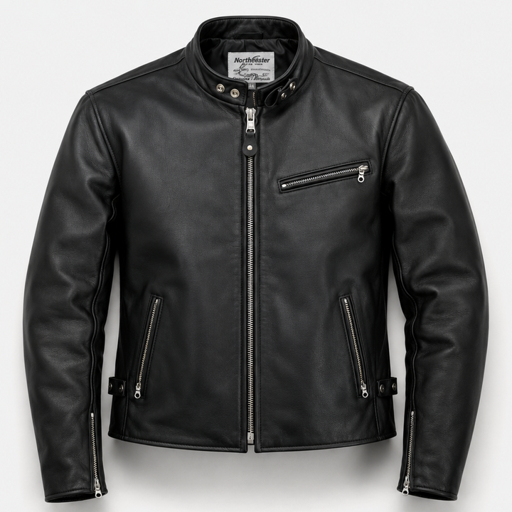 BECK® 732 Northeaster Flying Togs Black Genuine Horsehide Motorcycle Jacket
