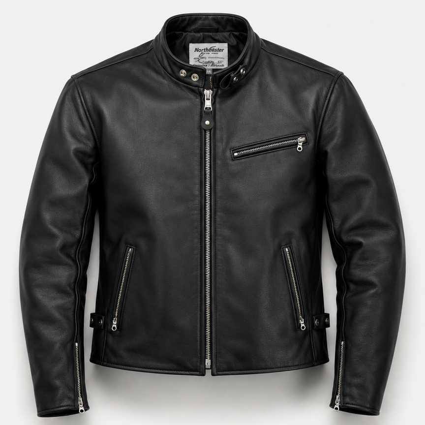 BECK® 732 Northeaster Flying Togs Black Genuine Horsehide Motorcycle Jacket