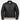 Black leather jacket with zippers on a white background