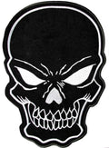 Large 11" Black Skull Patch