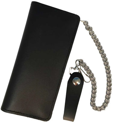 Large Black Leather Biker Wallet w/Credit Card Holder - Legendary USA