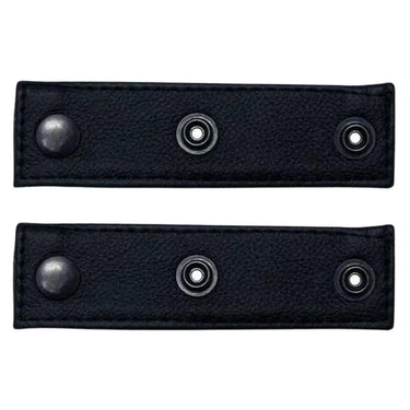 Leather vest extenders pair made in USA for motorcycle vests with snap button closure