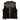 Front view of Legendary Black Demo Denim and Leather Motorcycle Vest with classic snap front and chest pockets, Made in USA