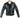 Angled front view of the Legendary Black Stallion leather jacket on mannequin showing curved pocket and belt