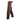 View of Legendary Bad Ass Leather Motorcycle Chaps in brown from side angle showing full leg coverage and snap closures, Made in USA