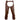 Front view of Legendary Bad Ass Leather Motorcycle Chaps in brown with buckle waist and open seat, Made in USA