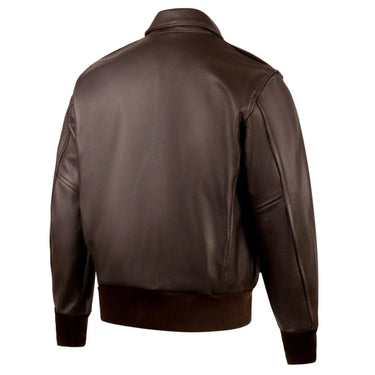 Legendary Fighting Falcon Men's A-2 Flight Jacket back view – Made in USA