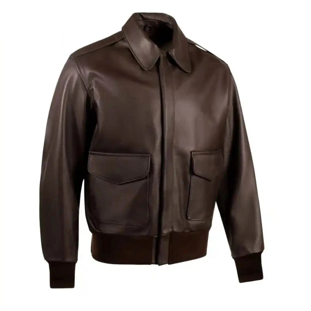 Legendary Fighting Falcon Men's A-2 Leather Flight Jacket