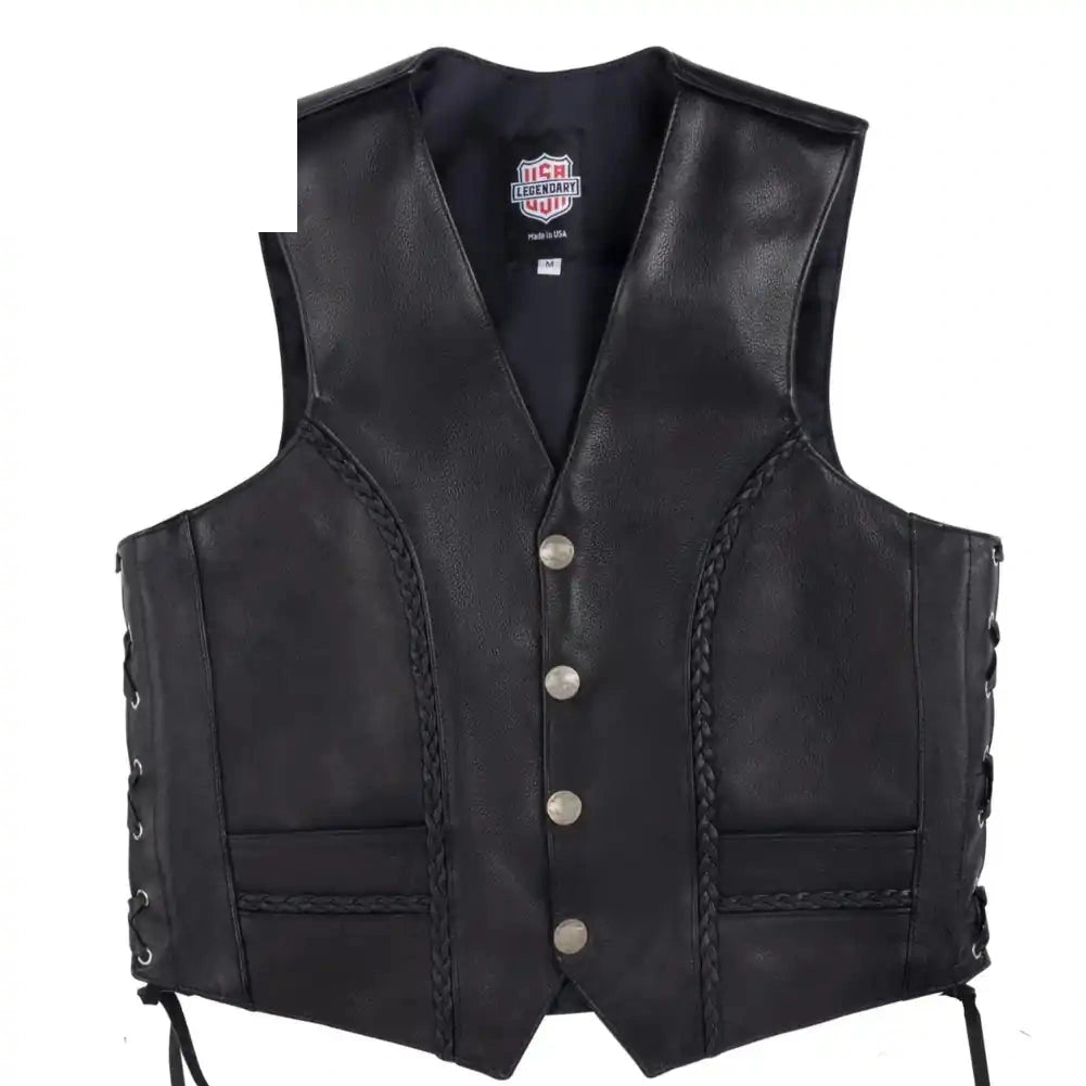 Legendary Gunslinger Men's Motorcycle Leather Vest