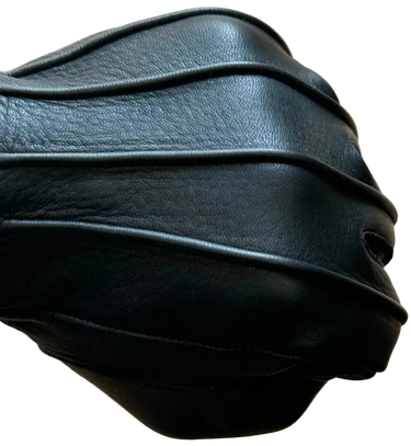 Close-up of glove back on hand showing Super Welted stitching detail, Made in USA