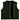 Legendary LowLife NCP black leather club style vest with front zipper and snaps shown open, perforated liner visible, made in USA
