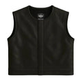 Legendary LowLife NOP Black Cropped Fitted Leather Club Style Motorcycle Vest