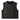 Front view of Legendary LowLife NOP cropped perforated black leather motorcycle vest with clean design and modern club style fit, made in