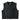 Front view of Legendary LowLife Z perforated leather motorcycle vest in black with brass zipper chest pockets and cropped fit, made in USA
