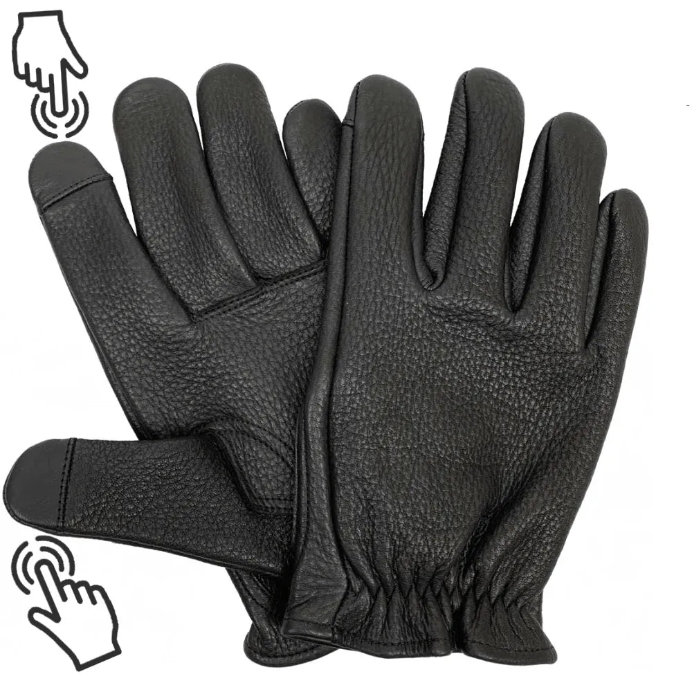 Men's Deerskin Short Wrist Touchscreen Gloves Legendary USA