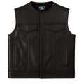 Legendary Neckless Outlaw Men's Leather Motorcycle Vest