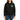 Female model wearing Legendary black hoodie with blue USA shield logo, front view